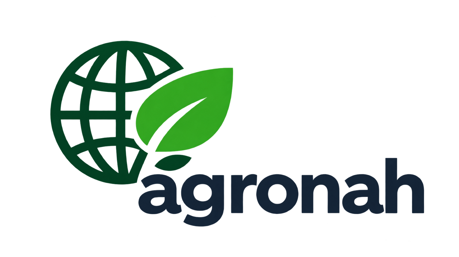Agronah globe and leaf logo